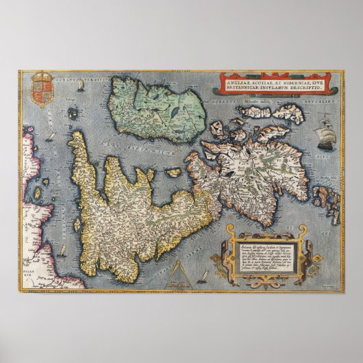 Eine Karte Großbritanniens | 1587 Poster (Vorne)