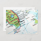 Eine Karte mit der amerikanischen Stadt Miami (Vorne/Hinten)