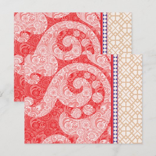 eine Karte mit rotem Herz (Vorne/Hinten)