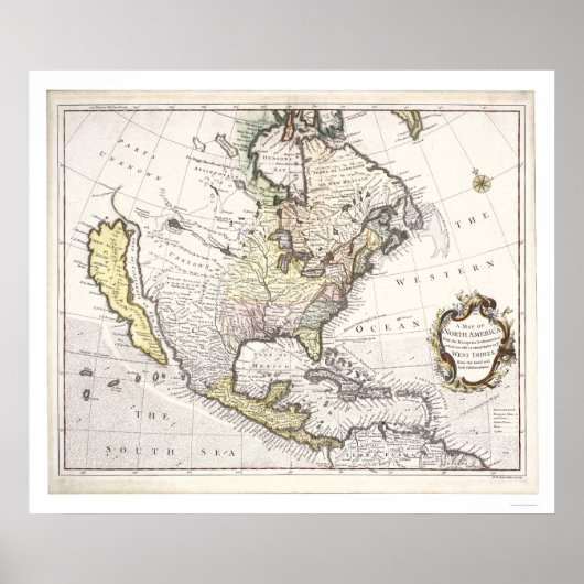 Eine Karte Nordamerikas Poster (Vorne)