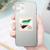 Eine Karte Syriens mit der "Revolution Flag" Aufkleber (Telefon)