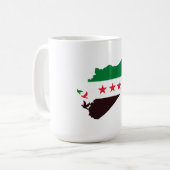 Eine Karte Syriens mit der "Revolution Flag" Kaffeetasse (Vorderseite Links)