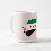 Eine Karte Syriens mit der "Revolution Flag" Kaffeetasse (Vorderseite Links)