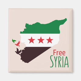 Eine Karte Syriens mit der "Revolution Flag" Magnet