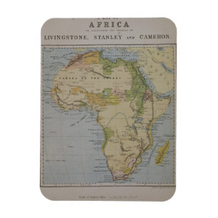 Eine Karte von Afrika, zum der Reisen von David zu Magnet