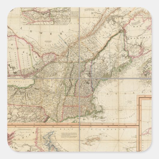 Eine Karte von Cabotia Quadratischer Aufkleber (Vorderseite)