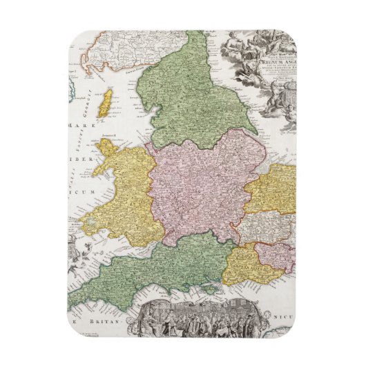 Eine Karte von England | 1760 Magnet (Vertikal)
