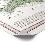 Eine Karte von England | 1760 Poster (Ecke)