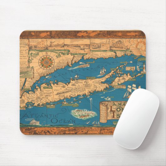 Eine Karte von Long Island. Mousepad (Mit Mouse)