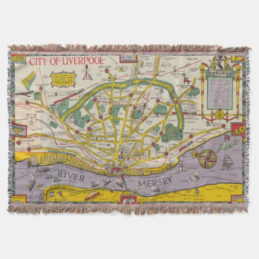 Eine Karte von Merseyside, Liverpool Decke (Vorderseite)