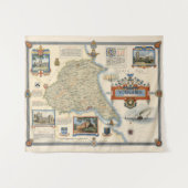 Eine Karte von Yorkshire: Ostreiten Wandteppich (Vorderseite (Horizontal))