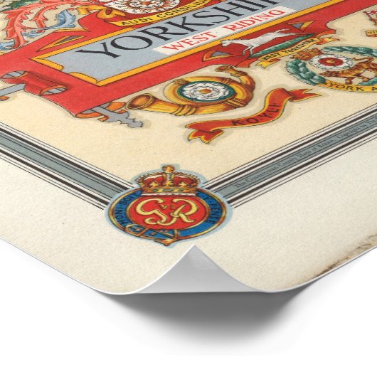Eine Karte von Yorkshire: West Riding Poster (Ecke)