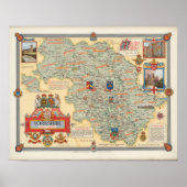 Eine Karte von Yorkshire: West Riding Poster (Vorne)