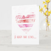 Eine Karte zum Valentinstag, die ein liebendes Her (Gelbe Blume)