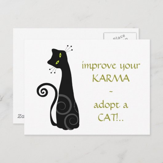 Eine Katze adoptiert Postkarte (Vorne/Hinten)