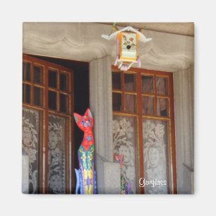 Eine Katze am Fenster Magnet
