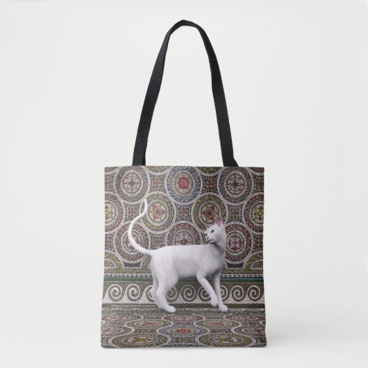 Eine Katze auf dem Mosaiktotenbeutel Tasche (Vorderseite)