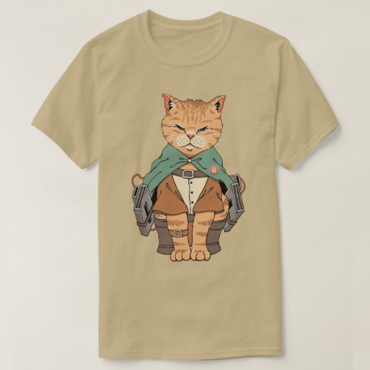 Eine Katze auf Titanen T-Shirt (Design vorne)