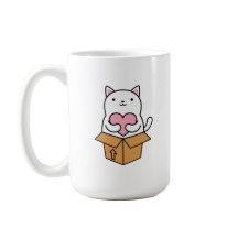 Eine Katze, die ein Herz trägt.