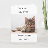 EINE KATZE, DIE GEFÜHLE HAT, SAGT "GLÜCKLICH GEBUR KARTE (Vorderseite)