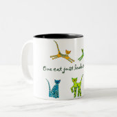 Eine Katze führt gerade zu andere Zweifarbige Tasse (Vorderseite Links)