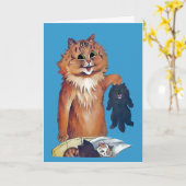 Eine Katze führt zu eine andere Katzen-Karte Karte (Gelbe Blume)