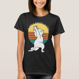 Eine Katze Geheimnis für Leben Retro Yoga Katze vo T-Shirt