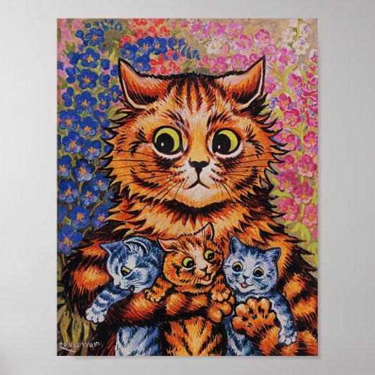 EINE KATZE IHR KITTENS LOUIS WAIN POSTER (Vorne)
