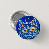 Eine Katze im gotischen Stil von Louis Wain  Button (Vorne & Hinten)