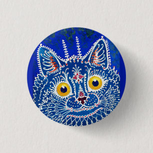 Eine Katze im gotischen Stil von Louis Wain Button