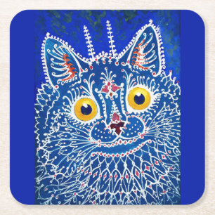 Eine Katze im gotischen Stil von Louis Wain Rechteckiger Pappuntersetzer