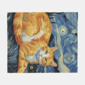 Eine Katze in der frühen Nacht Fleecedecke (Vorderseite (Horizontal))