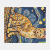 Eine Katze in der frühen Nacht Fleecedecke (Vorderseite (Horizontal))