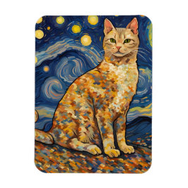 Eine Katze in der frühen Nacht Magnet