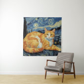 Eine Katze in der frühen Nacht Wandteppich (Beispiel)