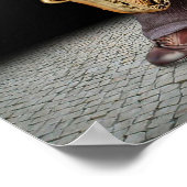 Eine Katze in der Nacht mit Saxophonen - Geschenk Poster (Ecke)