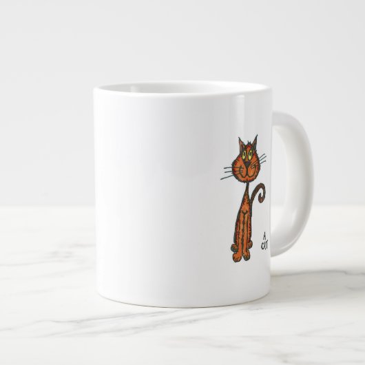 Eine Katze Jumbo-Tasse (Vorderseite Rechts)