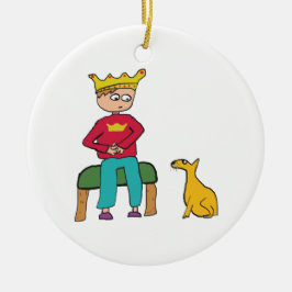 Eine Katze kann sich einen König ansehen Keramik Ornament