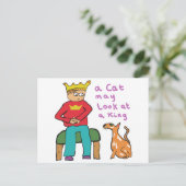 Eine Katze kann sich einen König ansehen Postkarte (Stehend Vorderseite)