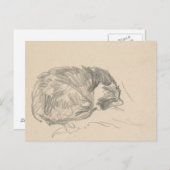 Eine Katze krummte auf, schläfend von Edouard Mane Postkarte (Vorne/Hinten)