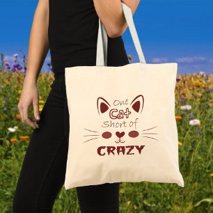 Eine Katze Kurz Crazy Funny Whimsical Niedlich Kit Tragetasche