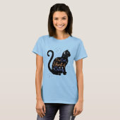 Eine Katze Kurze verrückte Katze Lady T-Shirt (Vorne ganz)
