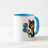 Eine Katze mit Blumen Tasse (VorderseiteRechts)