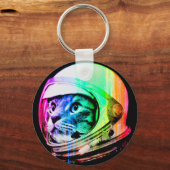 Eine Katze mit einem Astronautentraum Schlüsselanhänger (Vorderseite)