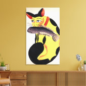 Eine Katze mit einem Fisch im Mund, aus dem Rudyar Leinwanddruck (Insitu (Wohnzimmer))