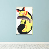 Eine Katze mit einem Fisch im Mund, aus dem Rudyar Leinwanddruck (Insitu (Holzboden))