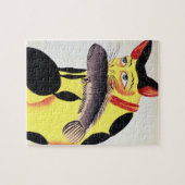 Eine Katze mit einem Fisch in seinem Mund, vom Puzzle (Horizontal)