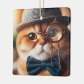 Eine Katze mit einem Monokel VII Keramikornament (Links)