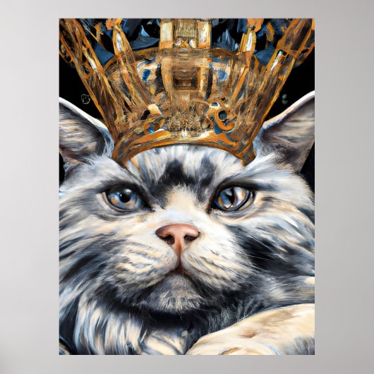 Eine Katze mit einer Krone Poster (Vorne)