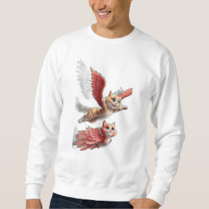 Eine Katze mit Flügeln, die wie ein Vogel fliegen. Sweatshirt